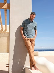 FatFace Blue Stripe Pique Polo Shirt - Image 2 of 8