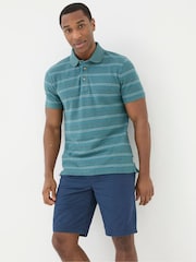 FatFace Blue Stripe Pique Polo Shirt - Image 4 of 8