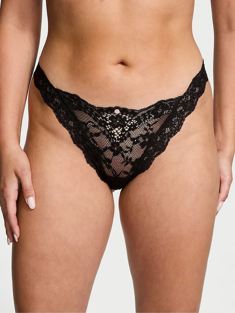 Victoria's Secret Black Brazilian Lace Knickers - Image 1 of 3