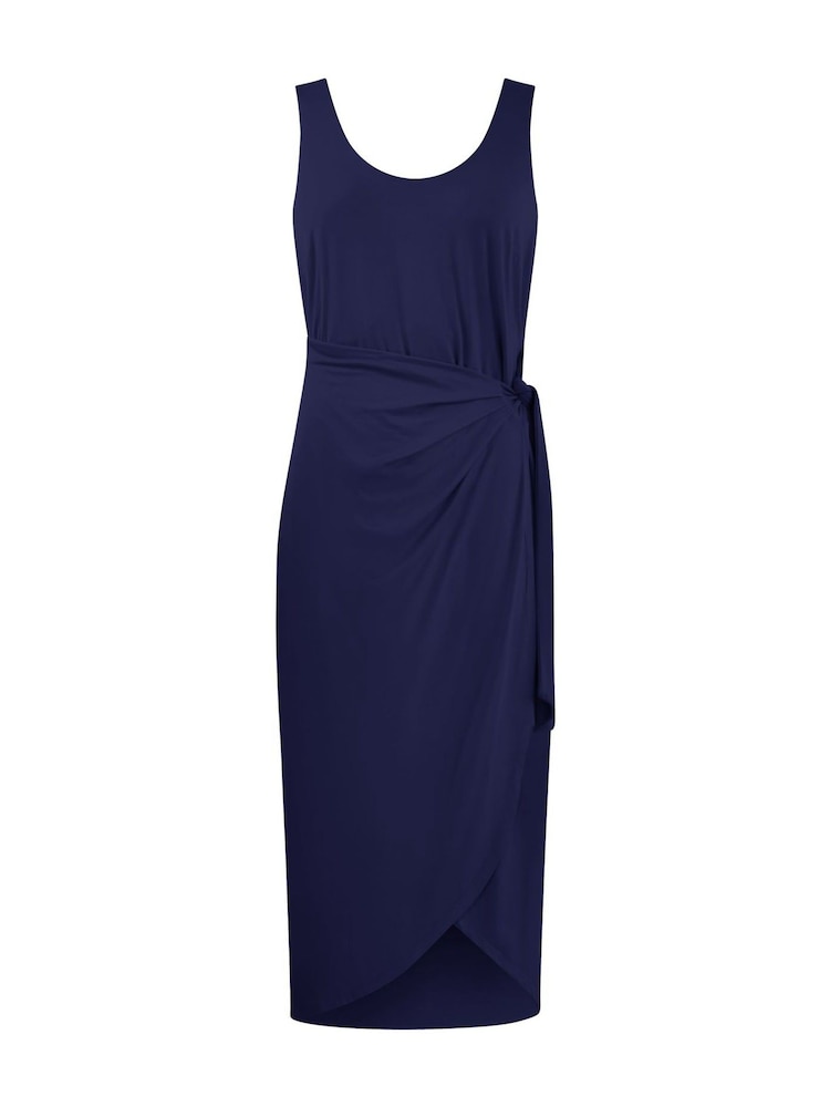 Ro&Zo Blue Petite Petite Jersey Tie Waist Dress - Image 4 of 4 Ro&Zo Blue Petite Petite Jersey Tie Waist Dress - Image 4 of 4
