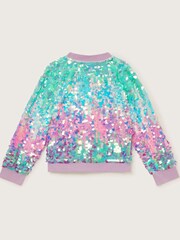 Monsoon Purple Sequin Ombre Bomber Jacket - Image 2 of 4