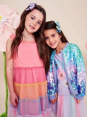 Monsoon Purple Sequin Ombre Bomber Jacket - Image 3 of 4
