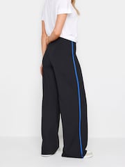 Long Tall Sally Black & Cobalt Blue Side Stripe Wide Leg Trousers - Image 3 of 5