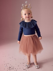 Navy Sparkle Collar Top (3mths-7yrs) - Image 2 of 7