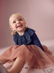 Navy Sparkle Collar Top (3mths-7yrs) - Image 3 of 7