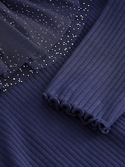 Navy Sparkle Collar Top (3mths-7yrs) - Image 7 of 7