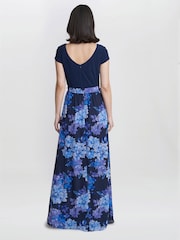 Gina Bacconi Carmen Bedrucktes Maxikleid, Blau - Bild 2 von 4