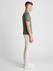 Remus Uomo Green Slim Fit Knitted 100% Cotton Short Sleeve Polo Shirt - Image 4 of 6