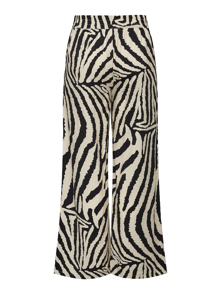 JDY White Zebra Print Wide Leg Trousers - Image 7 of 7