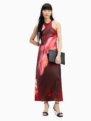 AllSaints Purple Betina Arches Dress - Image 1 of 6