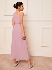 Lipsy Purple One Shoulder Embellished Occasion Dress (7-16yrs) - Image 4 of 4