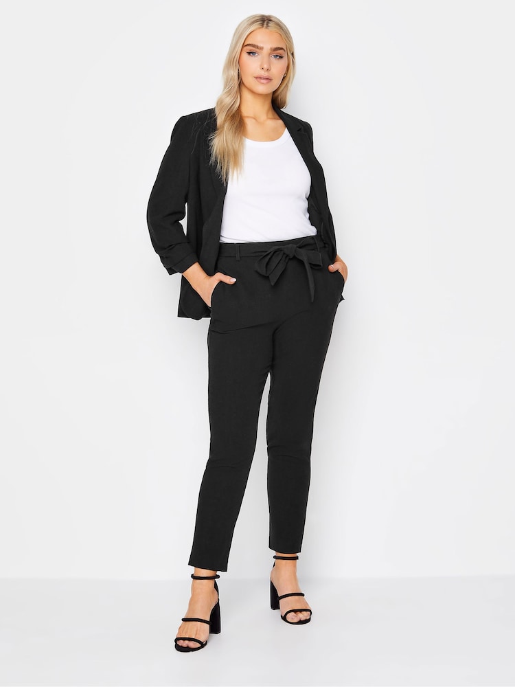 M&Co Black Tie Waist Linen Trousers - Image 2 of 4 M&Co Black Tie Waist Linen Trousers - Image 2 of 4