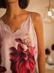 B by Ted Baker Blue Satin Lace Cami Pyjamas - Image 4 of 15