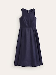 Boden Blue Carla 100% Linen Midi Dress - Image 6 of 6