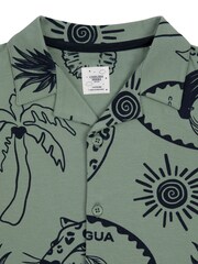 Chelsea Peers Green Kids Tropical Holiday Print Short Pyjama Set - Image 2 of 4