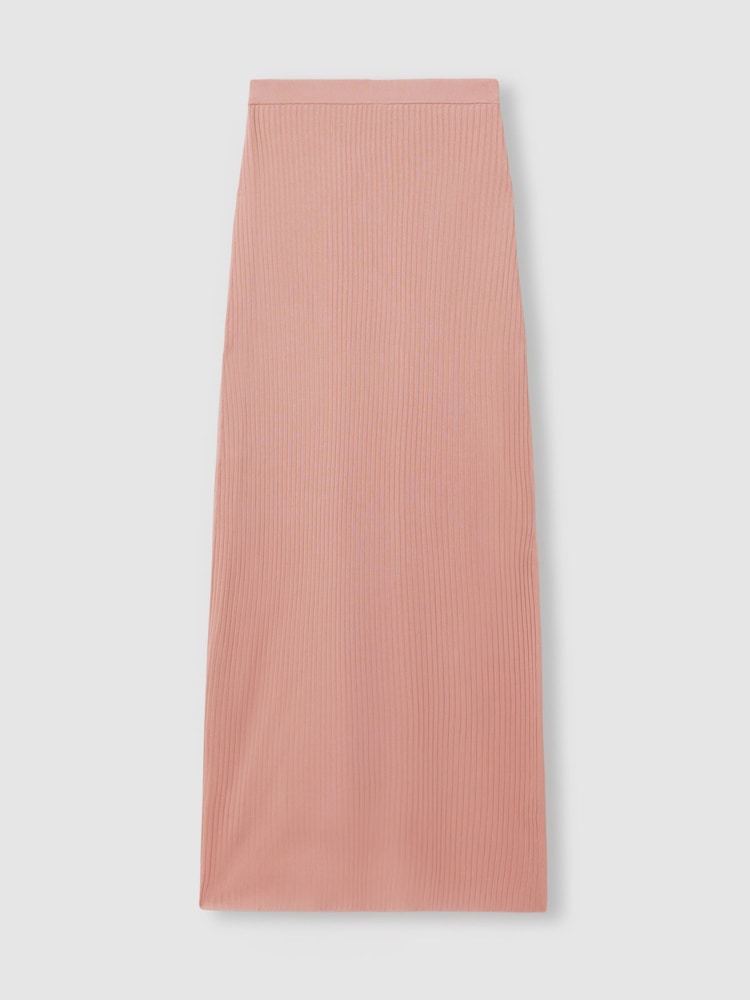 Anna Quan Sheer Ribbed Knitted Midi Skirt - Image 2 of 6