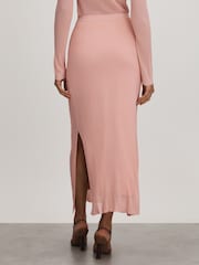 Anna Quan Sheer Ribbed Knitted Midi Skirt - Image 5 of 6