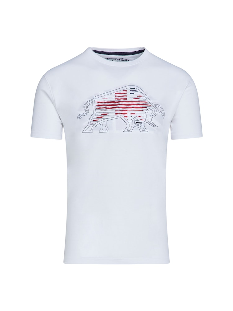 Raging Bull Slash Bull 100% Cotton White T-Shirt - Image 10 of 10