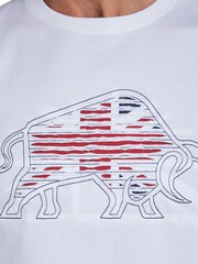 Raging Bull Slash Bull 100% Cotton White T-Shirt - Image 8 of 10