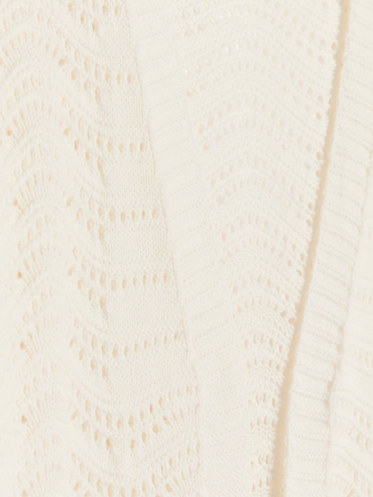 River Island Cream Girls Crochet Duster 100% Cotton Cardigan - Image 4 of 5