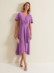 Phase Eight Purple Petite Julissa Frill Wrap Dress - Image 1 of 6