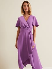 Phase Eight Purple Petite Julissa Frill Wrap Dress - Image 3 of 6