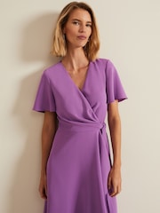 Phase Eight Purple Petite Julissa Frill Wrap Dress - Image 4 of 6
