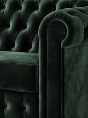 Jay-Be Luxe Velvet Bottle Green Chesterfield 3 Seater Sofa Bed - Image 4 of 6