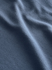 Mid Blue Slim Fit Knitted Long Sleeve Polo Shirt - Image 3 of 4