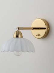 Houseof. White And Brass Flower Sconce Wall Light - Image 2 of 6