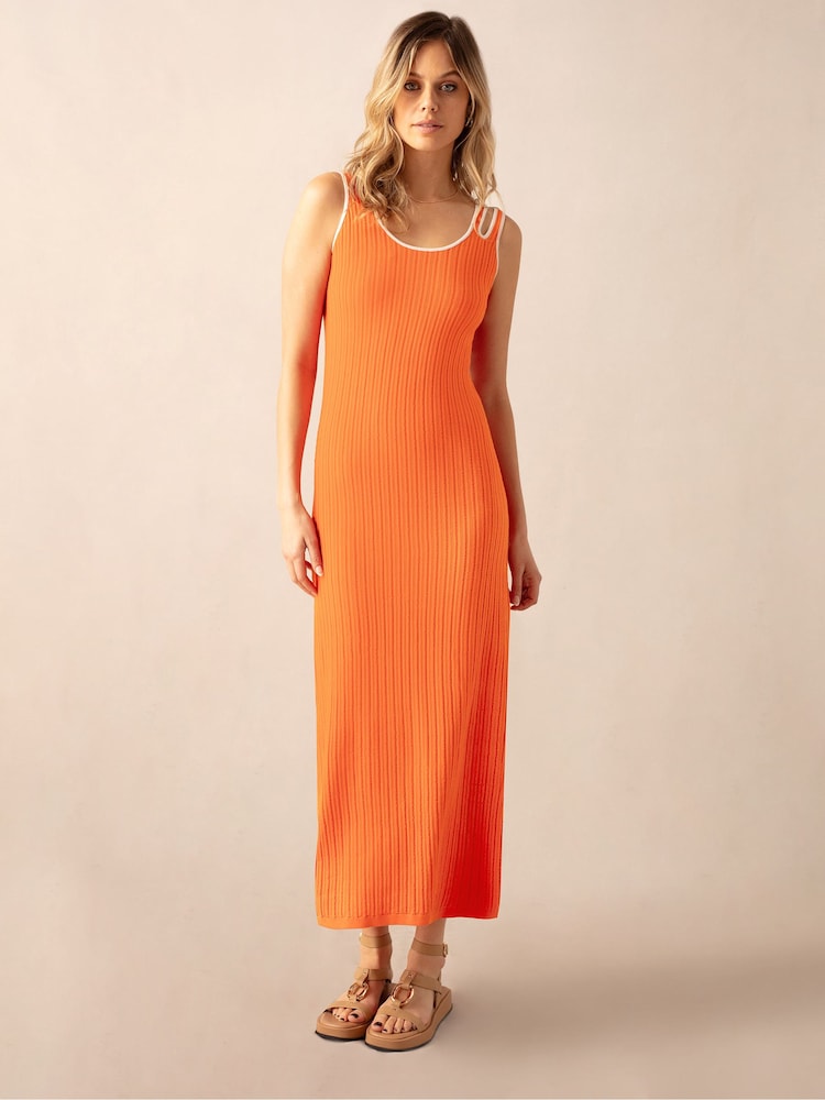 Ro&Zo Contrast Cut-Out Shoulder Knit Dress - Image 1 of 7