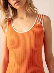 Ro&Zo Contrast Cut-Out Shoulder Knit Dress - Image 4 of 7