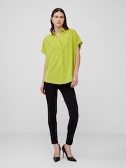 French Connection Green Crepe Light Sleeveless Popover Shirt - Image 3 of 4