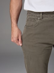 Dark Khaki Straight Fit Vintage Stretch Authentic Jeans - Image 6 of 12