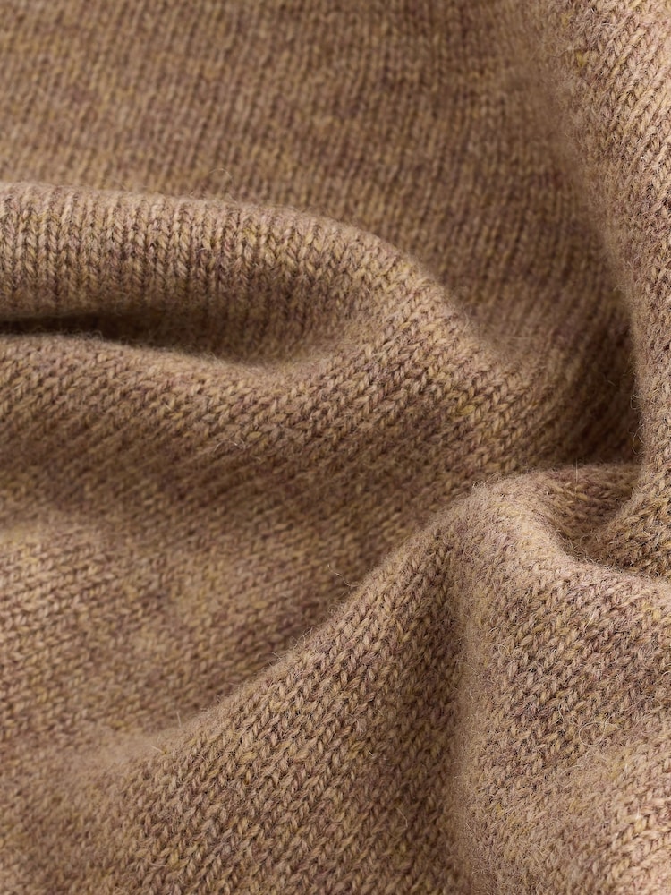 Neutral Camel Premium 100% Lambswool Crew Neck Jumper - Image 6 of 8