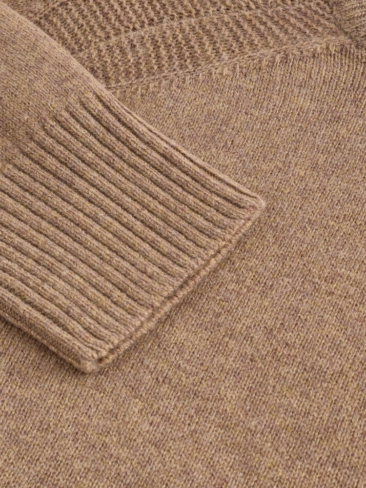 Bej Camel - Pulover premium din lână de 100% lână de miel Tricou la baza gâtului - Imaginea 8 din 8 Bej Camel - Pulover premium din lână de 100% lână de miel Tricou la baza gâtului - Imaginea 8 din 8