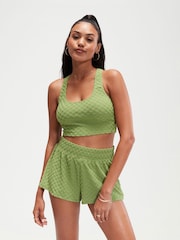 Speedo Green Terry Crop Bikini Top with UPF50+ Sun Protection - Image 1 of 6