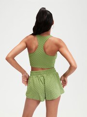 Speedo Green Terry Crop Bikini Top with UPF50+ Sun Protection - Image 2 of 6