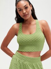 Speedo Green Terry Crop Bikini Top with UPF50+ Sun Protection - Image 4 of 6