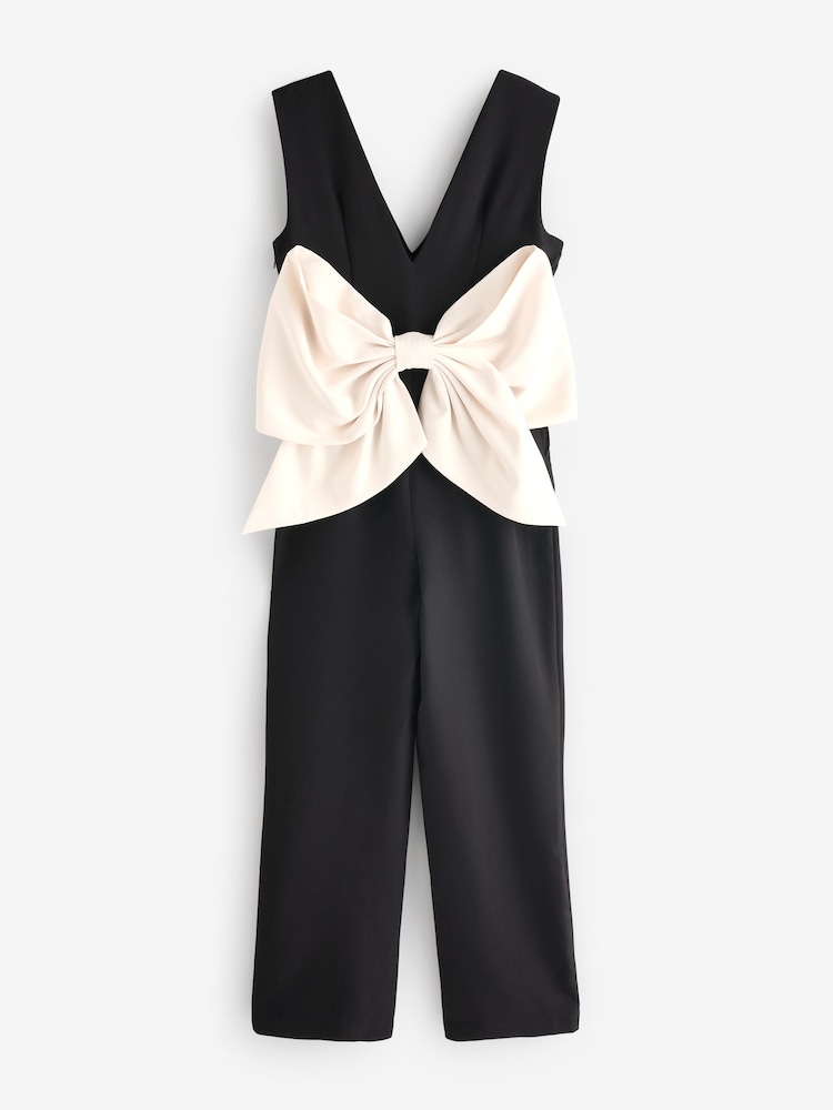 Buy Black Bow Back Detail Jumpsuit from the Next UK online shop