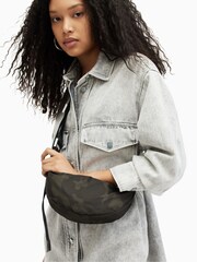 AllSaints Green Half Moon Rec Cross-Body Bag - Image 1 of 7