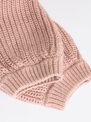 Pink/White Knitted 100% Cotton Baby Jumper & Woven Trousers Set (0mths-2yrs) - Image 9 of 11