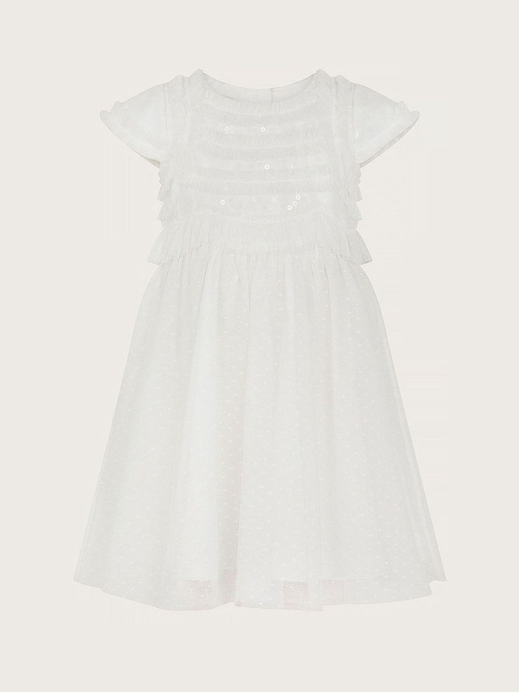 Monsoon Natural Baby Ruffle Truth Dress - Image 1 of 3