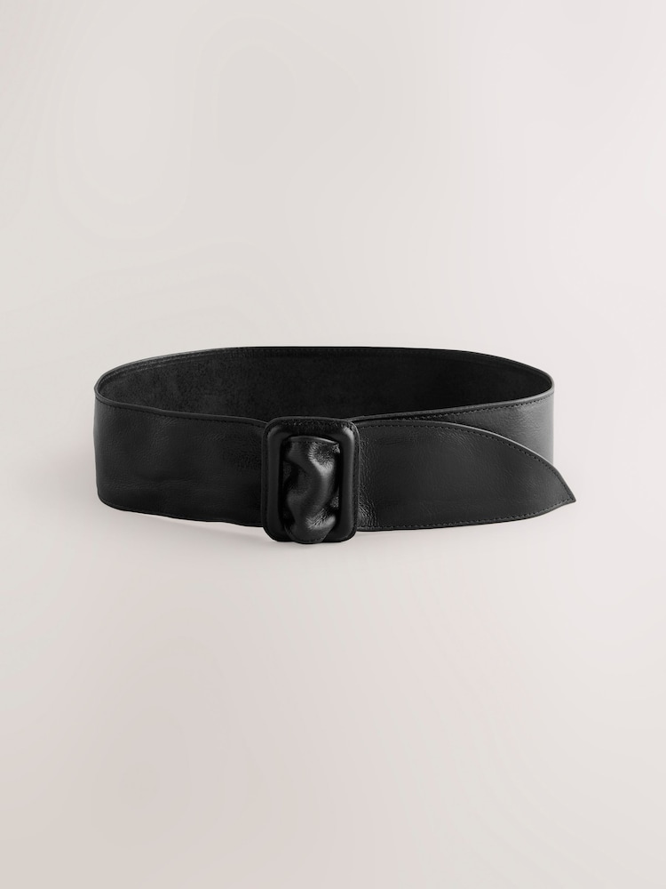Black Wide Leather Belt - Image 1 of 3