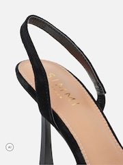 Simmi London Black Ellena Gold Detail Court Shoes - Image 3 of 4