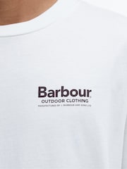 Barbour® White Relaxed Fit Thornley Back Print 100% Cotton T-Shirt - Image 6 of 7