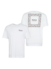 Barbour® White Relaxed Fit Thornley Back Print 100% Cotton T-Shirt - Image 7 of 7