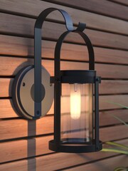 SolarCentre Black Sandringham Solar Crook & Wall Lantern - Image 1 of 2
