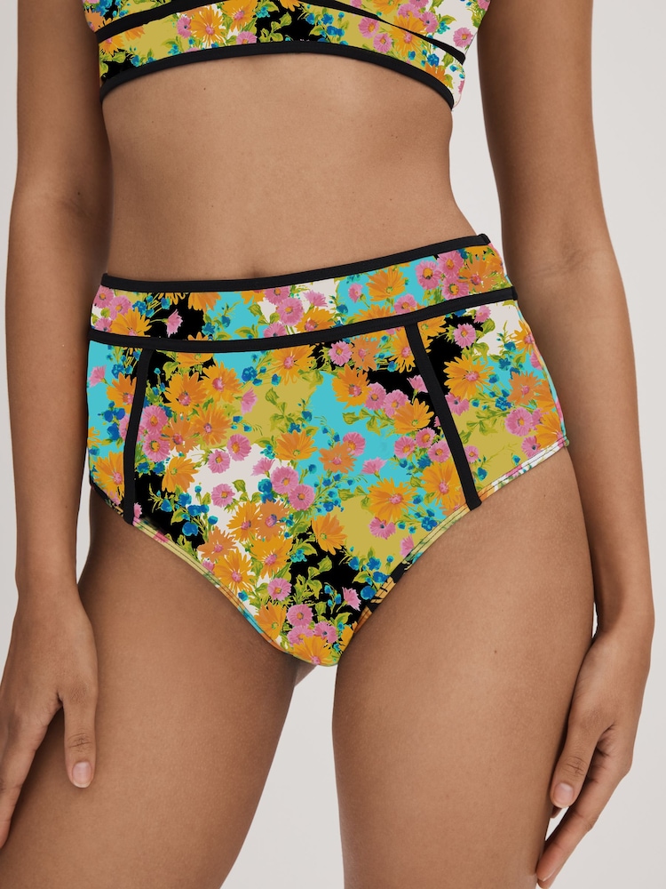 Florere Printed High Rise Bikini Bottoms - Image 1 of 4