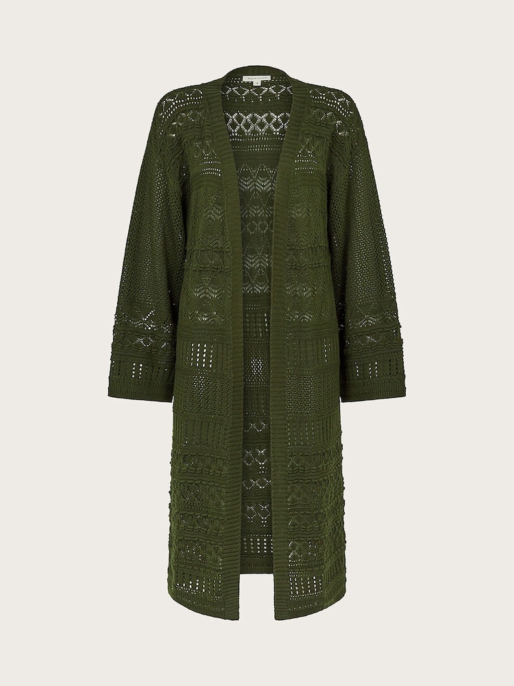 Monsoon Green Phea Pointelle Cardigan - Image 5 of 5 Monsoon Green Phea Pointelle Cardigan - Image 5 of 5